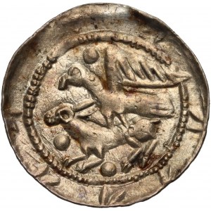 Władysław II Wygnaniec 1138-1146, denar, orzeł i zając, berło i kule