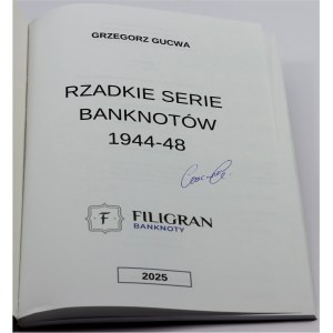 Grzegorz Gucwa, katalog Rzadkie Serie Banknotów 1944-1948, z autografem autora