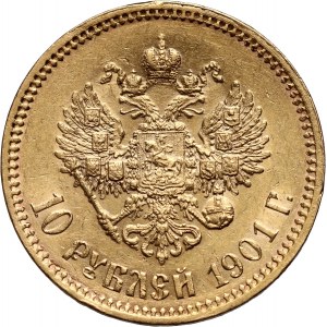 Russia, Nicholas II, 10 Roubles 1901 (ФЗ), St. Petersburg