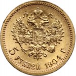 Russia, Nicholas II, 5 Roubles 1904 (АР), St. Petersburg