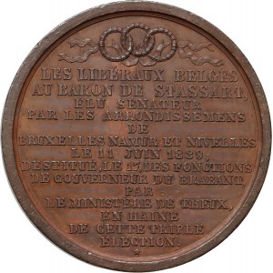 Belgium, medal from 1839, Goswin Joseph Augustin Governor of Brabant