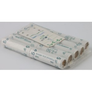 III RP, zestaw 10 rolek bankowych z monetami 5 groszy 2005, (500 sztuk)