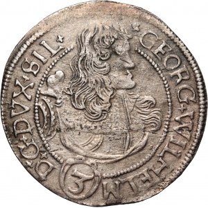 Śląsk, Księstwo Brzesko-Legnicko-Wołowskie, Jerzy Wilhelm, 3 krajcary 1674 CB, Brzeg
