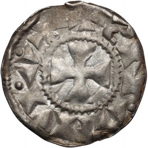 France, Picardy, Amiens, XIIth cent,, Denar with monogram