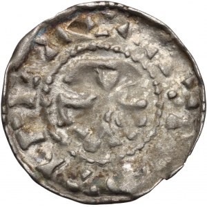 France, Picardy, Amiens, XIIth cent,, Denar with monogram