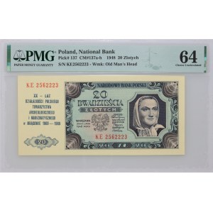 PRL, 20 złotych 1.07.1948, seria KE