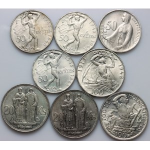 Czechoslovakia / Slovakia, set of coins from 1941-1949, (8 pieces)