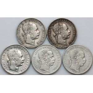 Austria / Hungary, Franz Joseph I, set of coins from 1877-1879, (5 pieces)