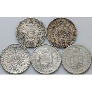 Austria / Hungary, Franz Joseph I, set of coins from 1877-1879, (5 pieces)