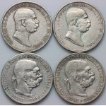 Austria, set of 5 Corona from 1900-1909, (5 pieces)