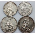 Germany, set of coins from 1901-1913, (4 pieces)