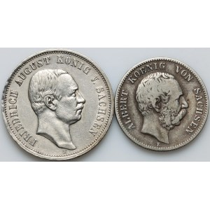 Germany, Saxony, set of coins from 1876-1909, (2 pieces)