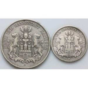 Germany, Hamburg, coin set from 1876, (2 pieces)