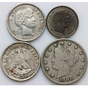 World, set of coins from 1892-1903, (4 pieces)