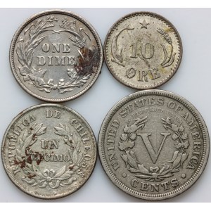 World, set of coins from 1892-1903, (4 pieces)