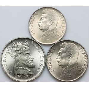 Czechoslovakia, set of coins from 1949-1978, (3 pieces)