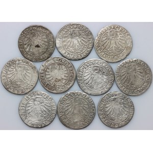 Zygmunt I Stary, zestaw groszy z lat 1529-1535, Toruń, (10 sztuk)