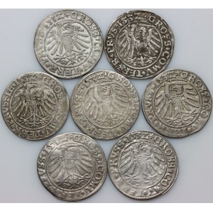 Zygmunt I Stary, zestaw groszy z 1532 roku, Toruń, (7 sztuk)