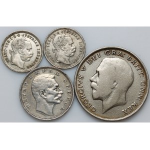 World, set of coins from 1872-1921, (4 pieces)