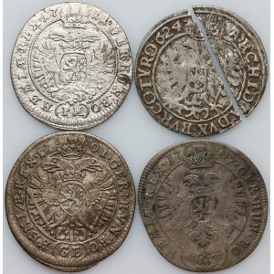 Austria / Czech Republic, set of coins from 1624-1711, (4 pieces)