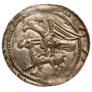Władysław II Wygnaniec 1138-1146, denar, orzeł i zając, gwiazda nad głową orła