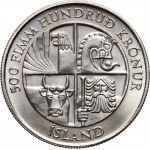 Island, lot of 2 coins from 1974