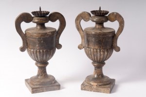 Pair of amphora candlesticks