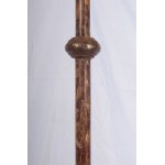 Candlestick on polychrome wooden rod