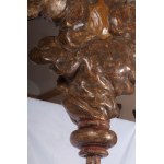 Candlestick on polychrome wooden rod
