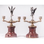 Pair of two-light candlesticks