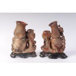 Pair of soapstone potiches