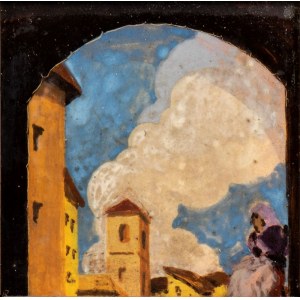 WANDA COEN BIAGINI Tile with a glimpse of landscape