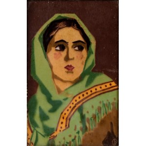 ENEA ANTONELLI Tile with female portrait decoration