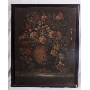 Still life with flowers and pottery