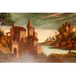 pair of landscapes with architecture