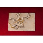 Lot of five sculptures on slab