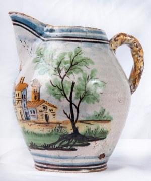 Polychrome ceramic jug