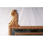 Double-panel mirror in gilded wood