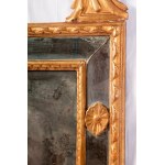 Double-panel mirror in gilded wood