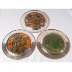 Lot of three 925/1000 silver plates