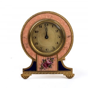 Mauthe time & clock Art Déco with polychrome enamels table clock