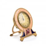 Mauthe time & clock Art Déco with polychrome enamels table clock