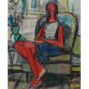 Zygmunt MENKES (1896-1986), Kobieta w fotelu, ok. 1960