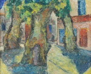 Mela MUTER (1876-1967), Miasteczko na południu Francji - La place aux grands arbres