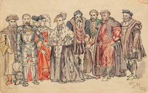 Walery ELJASZ-RADZIKOWSKI (1841 - 1905), Ubiory w Polsce 1200-1795: Magnaci 1548-1572 według Jana Matejki, 1892