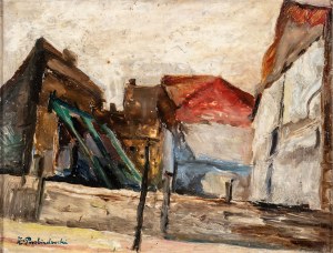 Zdzisław PRZEBINDOWSKI (1902 - 1986), Zabudowa - portret dziewczynki - praca dwustronna