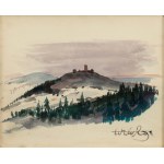 Wiktor ZIN (1925 - 2007), Landscape with the castle in Chęciny