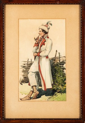 Juliusz HOLZMÜLLER (1876 - 1932), Krakowiak z fajką, 1901