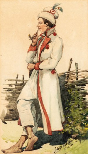 Juliusz HOLZMÜLLER (1876 - 1932), Krakowiak z fajką, 1901