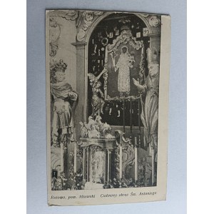 POCZTÓWKA RATOWO, POW MŁAWSKI, MŁAWA, CUOWNY OBRAZ ŚW ANTONIEGO, PRZEDWOJENNA STEMPEL ZNACZEK